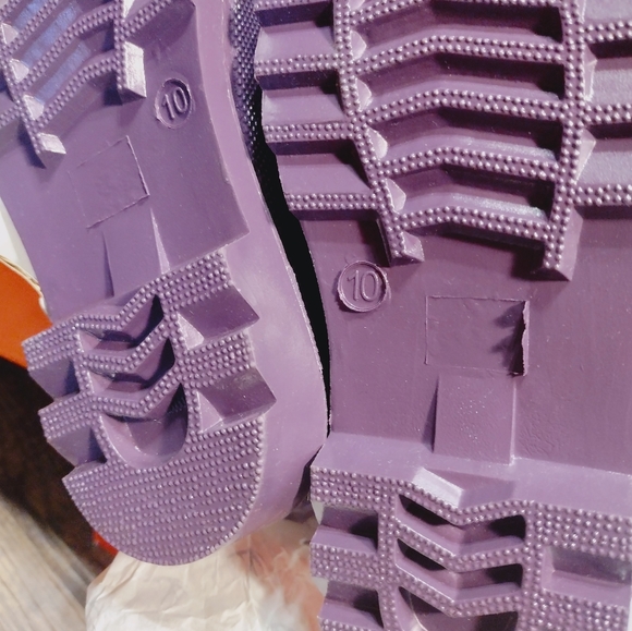 Deer Stags Purple Puddle Jumper Rubber Boots Kids Size 10 New w/Tags/Box - Picture 5 of 16